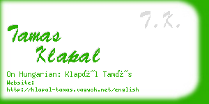 tamas klapal business card